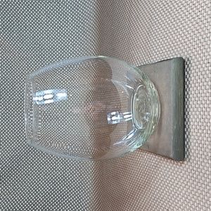 Vintage Glass Vessel on Wooden Pedestal Large Holds your favorite collection